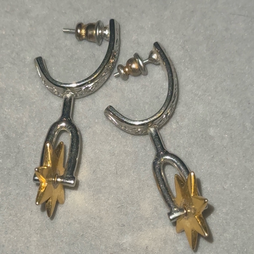 Gold and Silver Star Earrings